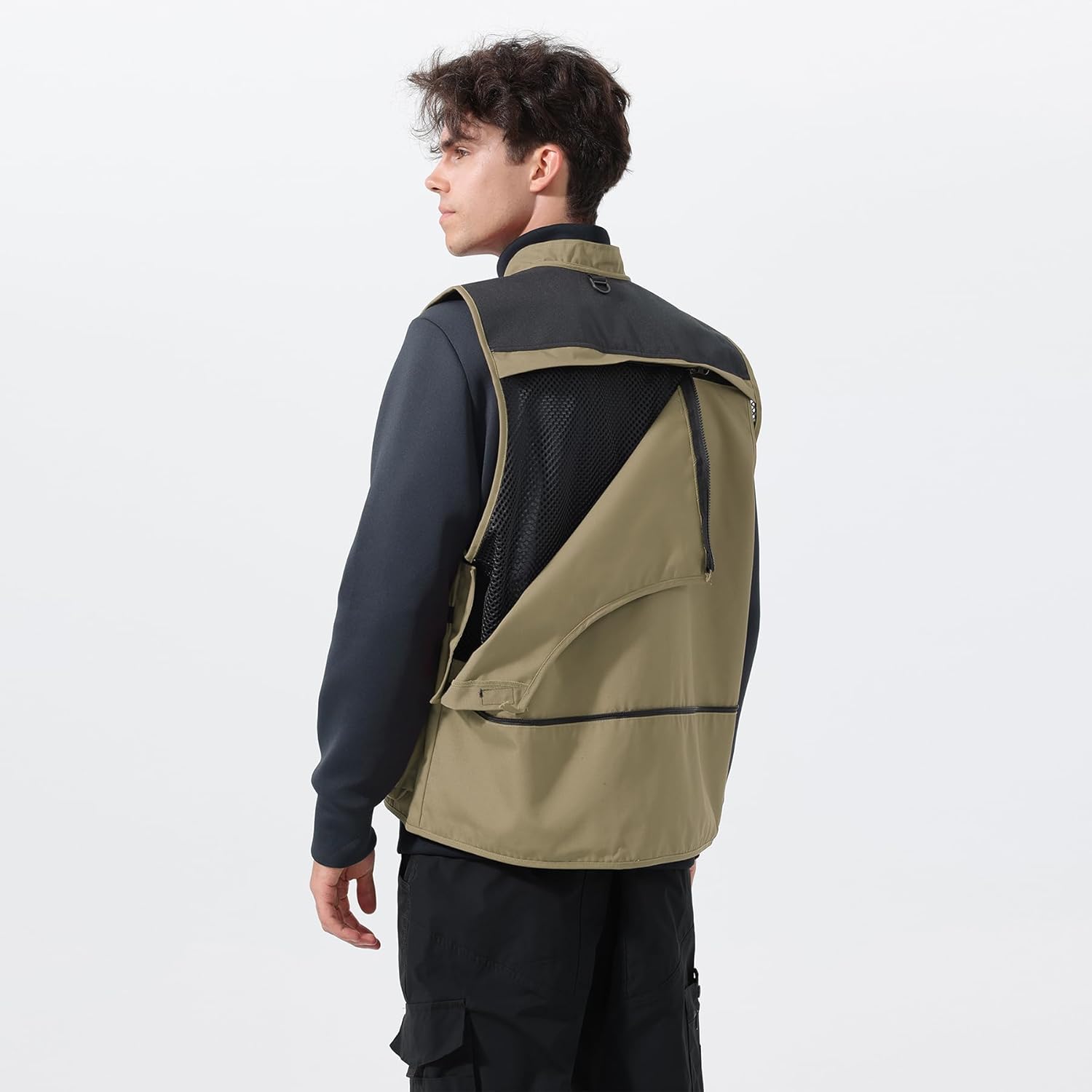 Men's Lightweight Fishing Vest Work Travel Cargo Vest Safari Multi Pockets for Casual Outdoor Jacket