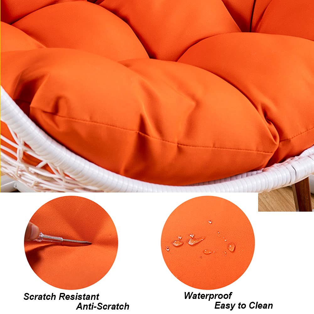 132 cm Tylko poduszka Papasan na zewnątrz, poduszka na krzesło do jajek, wisząca poduszka do huśtawki na krzesło, wodoodporna, gruba, bawełna lalek, z paskami pozycjonującymi, fioletowa