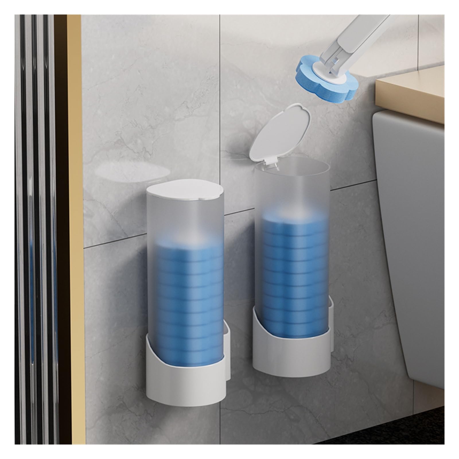 WC-Bürsten-Set, 24-teilig, Ersatzköpfe, Wandmontage, Reinigungswerkzeug für Badezimmer, WC-Bürste, Zubehör für mühelose Hygiene