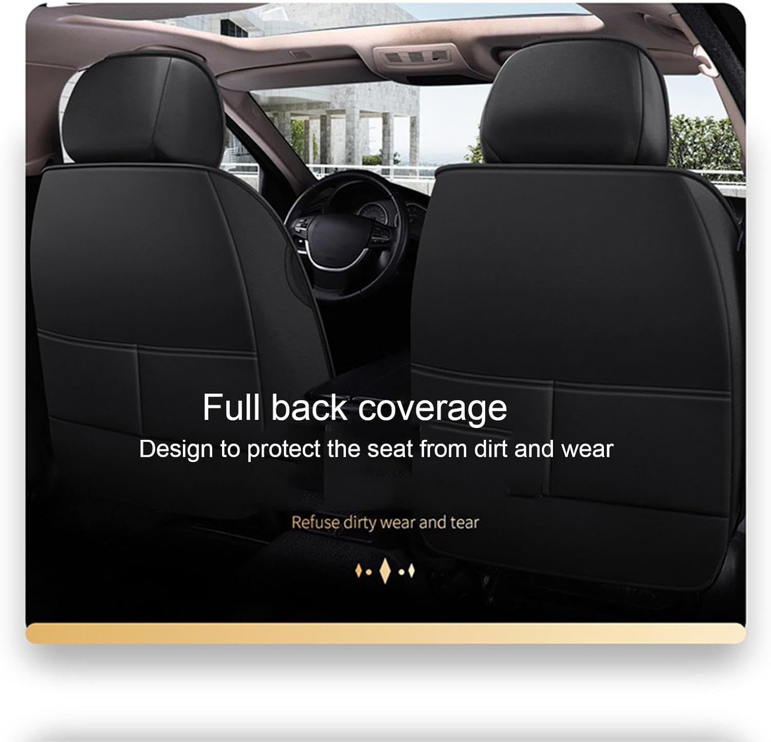 Car Seat Covers Full Set,Faux Leather Seat Covers for Cars SUV,Super Breathable,Full Wrapping Edge,Universal Automotive Seat Covers Fit for Most Sedans,B