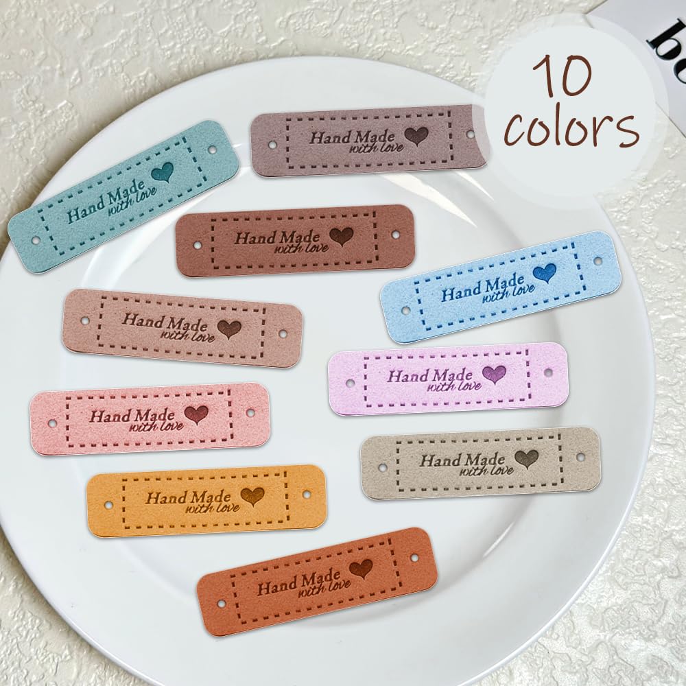 120 Etichette Handmade In Pelle PU Da Cucire, 4 Stili E 3 Colori, Per Vestiti, Borse E Uncinetto