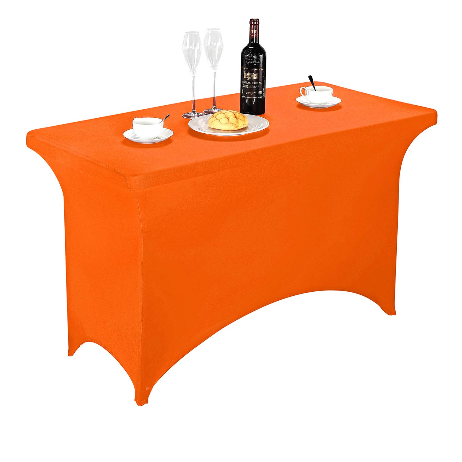 LZY Spandex Fitted Stretch Table Cover for 4ft or 6ft or 8ft Folding Table, Rectangular Cocktail Tablecloth, Perfect for Party or Banquet โ image 1
