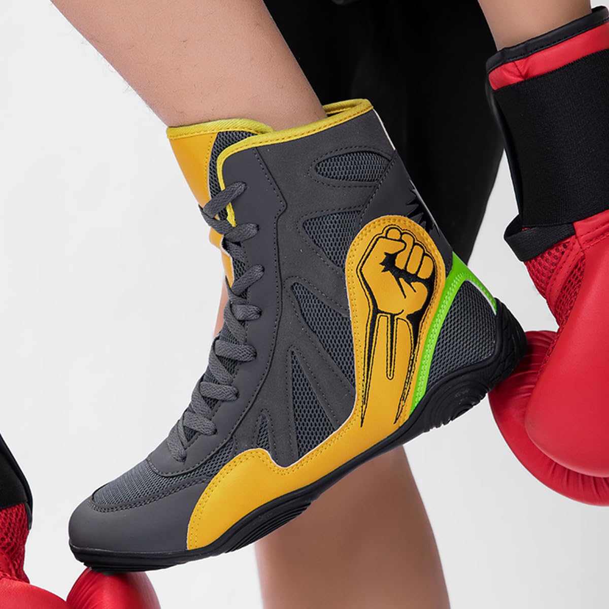 Zapatillas Boxeo para Hombre Botas Entrenamiento de Boxeo Transpirables Y Ligeras, para Lucha, Entrenamiento Y Competición