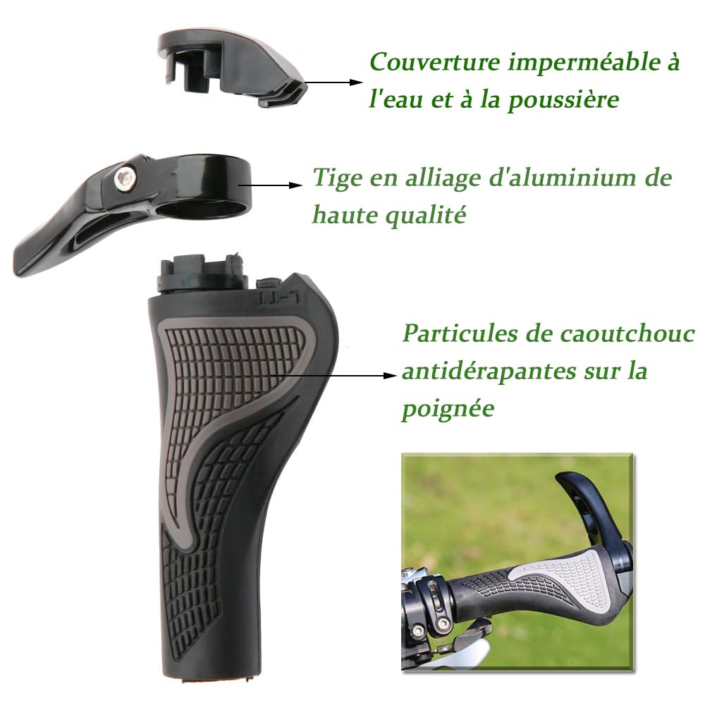 Poignées De Guidon Vélo En Mousse Caoutchouc - Paire 500mm - Noir - Universel - Neuf