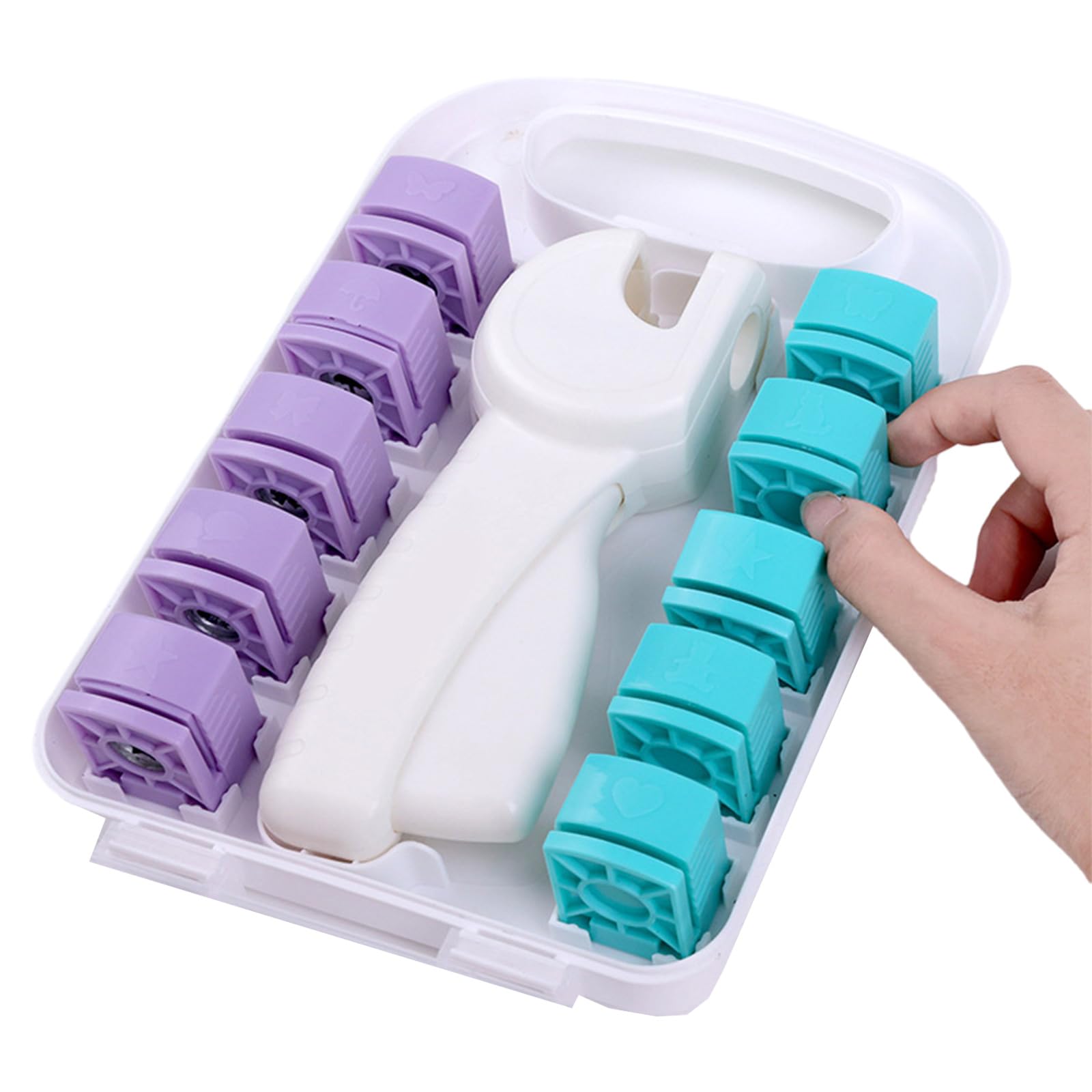 Perforadora de papel profesional con patrón de encaje para manualidades, diseño ergonómico para proyectos de oficina escolar, troqueladora de papel de plástico con relieve