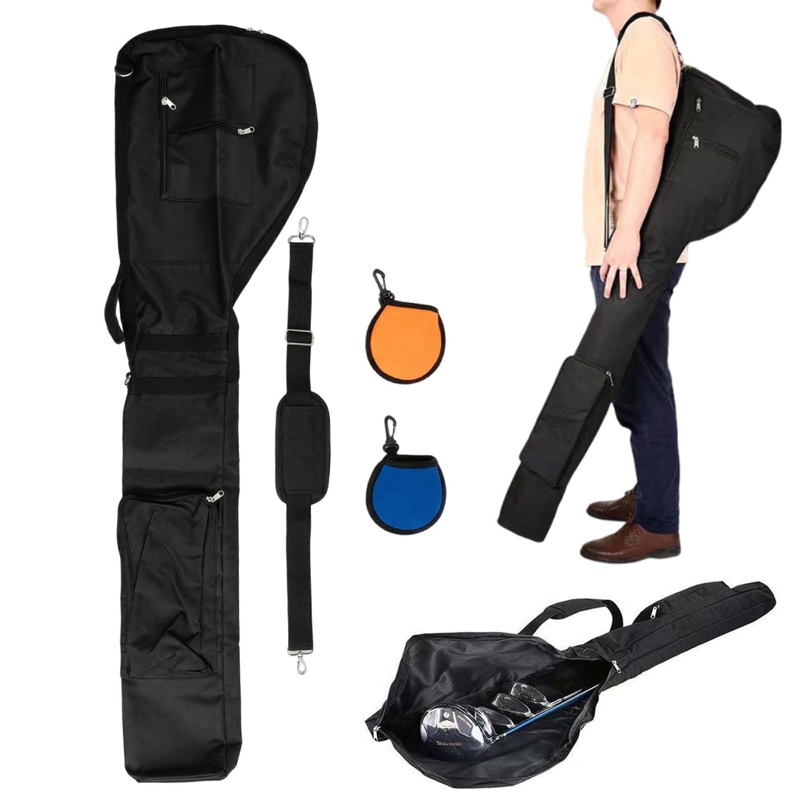 Golfschlägertasche Klein, wasserdichte und Leichte Golf Tasche für 8-10 Golfschläger, Faltbare Reise Golf Bag, Golfclubs Mini Tragetasche, Mini Golfbag mit Schulterriemen, zur Aufbewahrung