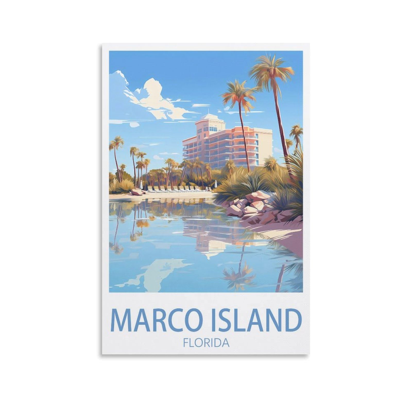 Metal Sign Tin Sign Marco Island Florida Art Plaque Poster Wall Decor for Home Tool Room Bar Club Restaurant Cafe 20x30cm
