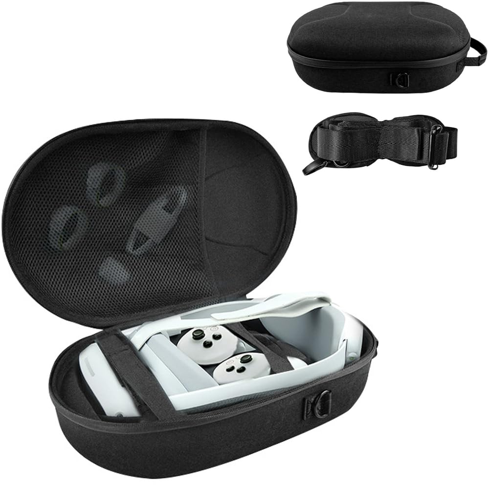 BeisDirect Etui podróżne do Pico 4 Ultra, odporna na wstrząsy torba do przenoszenia na zestaw słuchawkowy Pico4 Ultra VR, kontrolery i akcesoria, torba do przechowywania wszystko w jednym z paskiem,