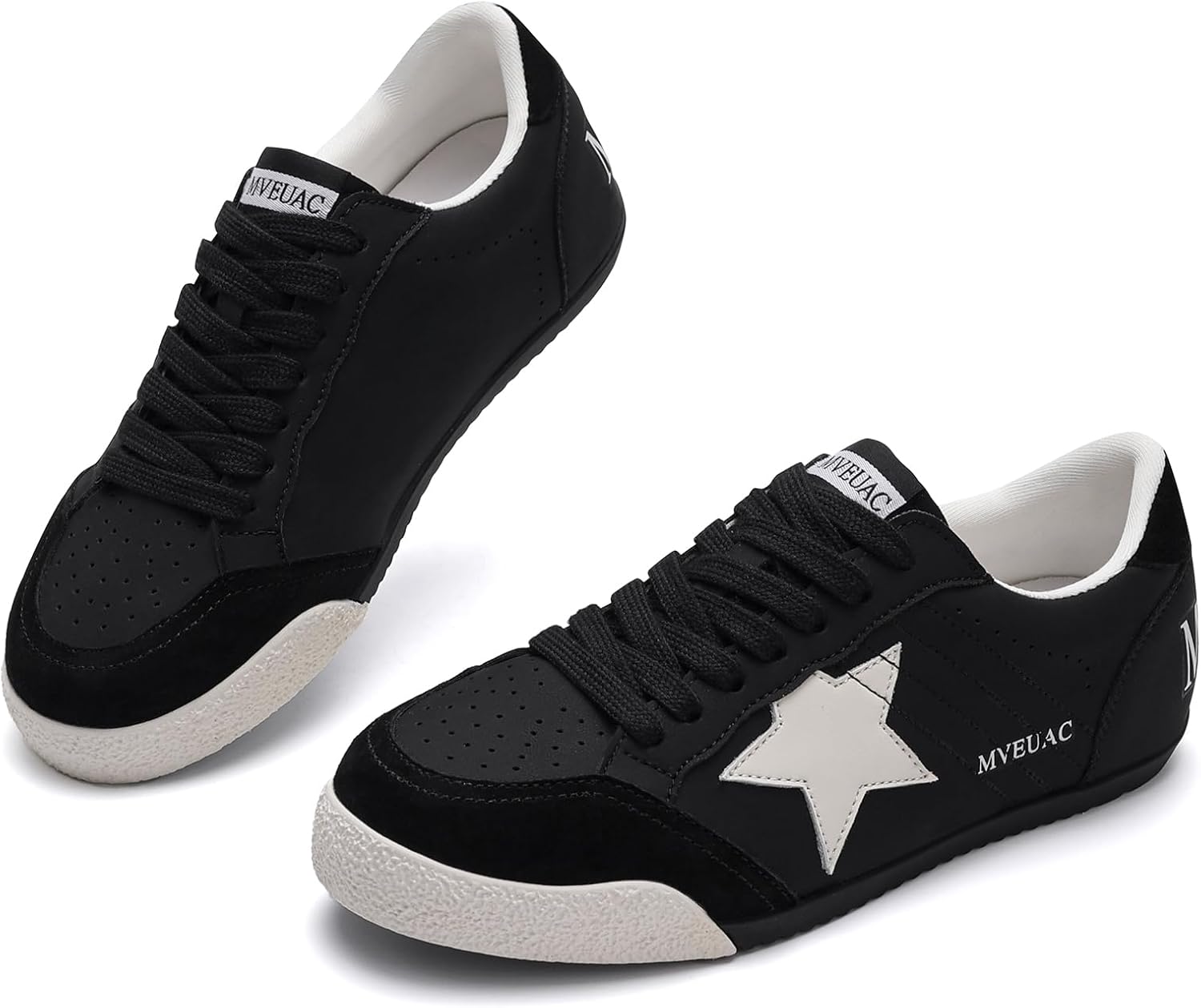 Women’s Star Sneakers Low Top – Comfortable Cushioned Skateboard Walking Shoes, Lace-Up, Party Sneakers for Walks,Working,Travel,Outdoor,Drives