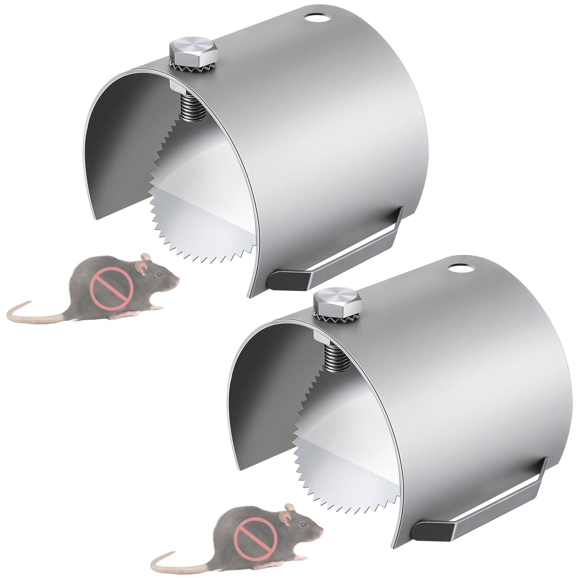 Sinmoe Rats & Mice Prevention for Drains, Heavy Duty 304 Steel Rat Blocker for Sewers with Non Return Valve, Fit Drain Rat Drain Guard(95-110mm, 4'') for Outdoor, Sewers, Basement(2 Pack)