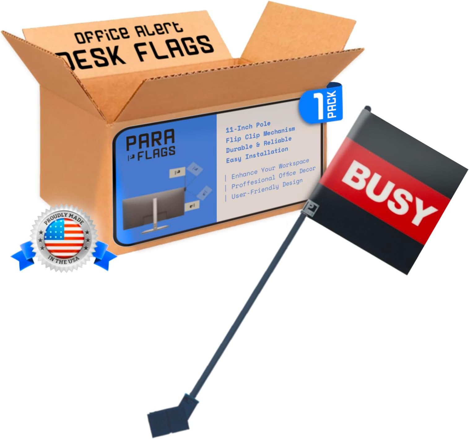 Busy Call Center Desk Flag with Clip Pomodoro Status Alert Office Cubicle Signal Break 11 inch