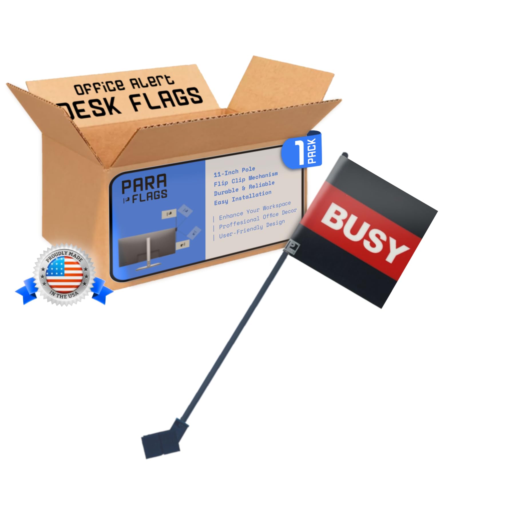 Busy Call Center Desk Flag with Clip Pomodoro Status Alert Office Cubicle Signal Break 11 inch