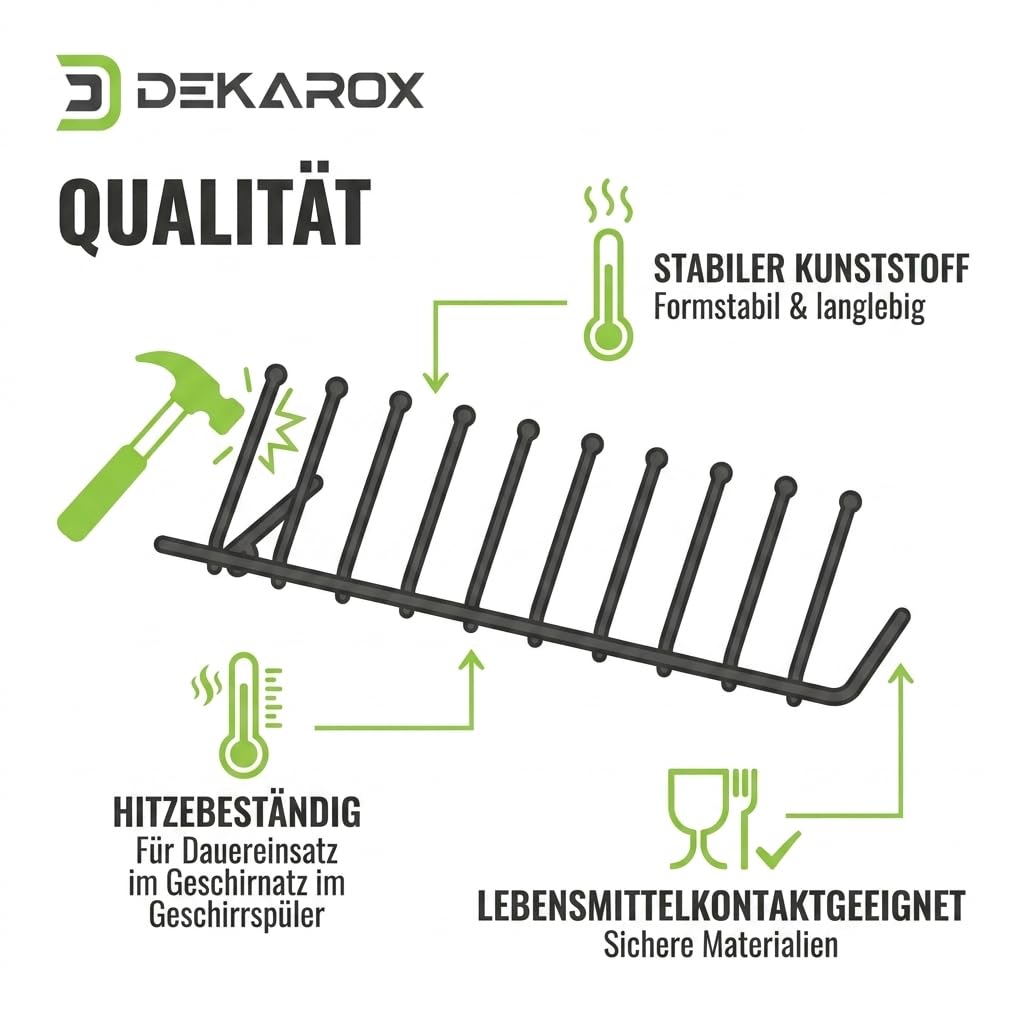 Oberkorbeinsätze für Bosch Siemens 12004140 – 2er-Set Klappstachelreihen passend für Logixx, Silence Plus, Serie 4, Serie 6, Avantixx, Maxx