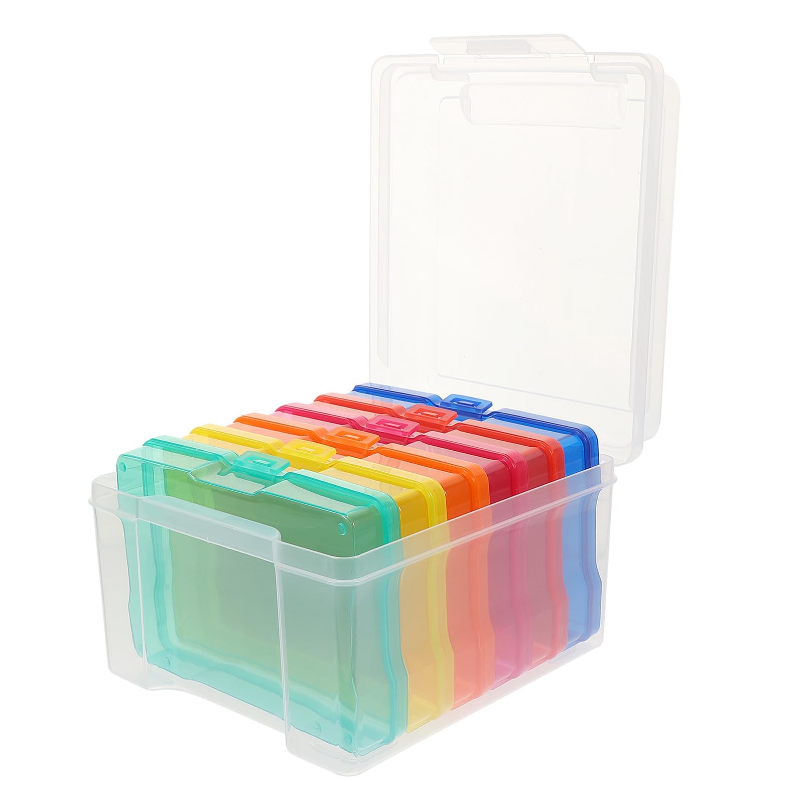 Beavorty Scatola Portafoto 4x6 in Plastica Resistente, Organizzatore di Foto e Cartoline, Custodia Portatile per Piccoli Oggetti e Accessori, per Ordine Scrivania e Archiviazione Domestica