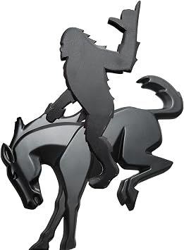 Add-A-Saquatch Emblem for Your Bronco,3D Tailgate Emblem Overlay for SUV - Universal Fit 3"x4" Raised Design, Black Automotive Decor with 3M Tape Loose & Horse Emblem, Black