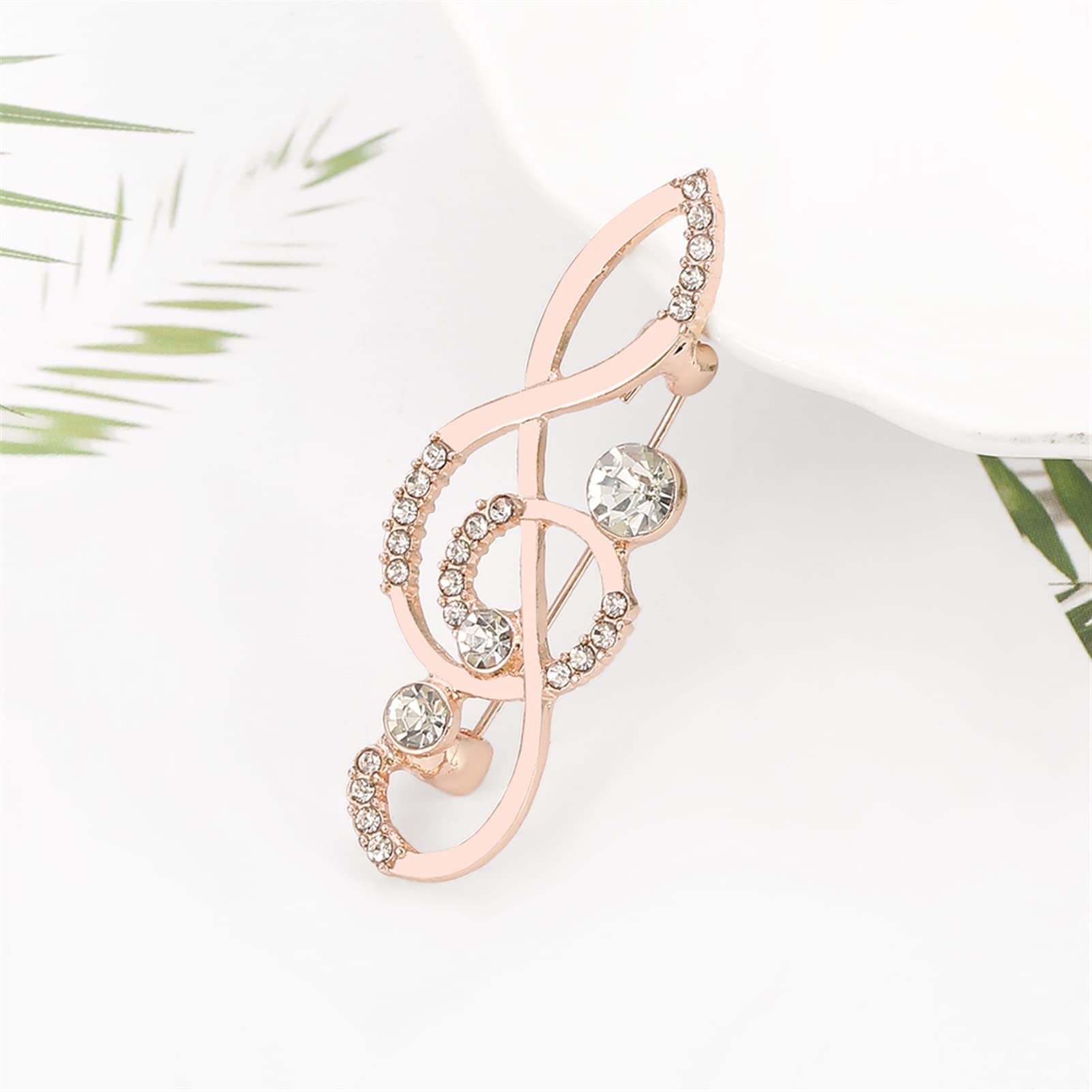 Spilla Gioielli Regali for donna Spilla musicale Spilla in metallo con strass Nota musicale Spilla for donna Spilla for gioielli Accessori semplici for la vita quotidiana Spille e spille
