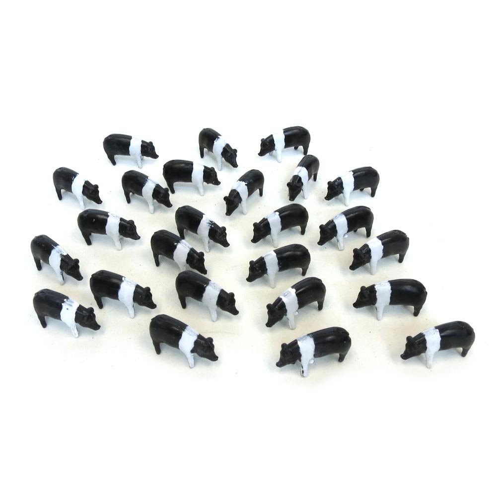 Amazon.com: 1/64th 25 Pack of Black & White Pigs ZFN12663 : Toys
