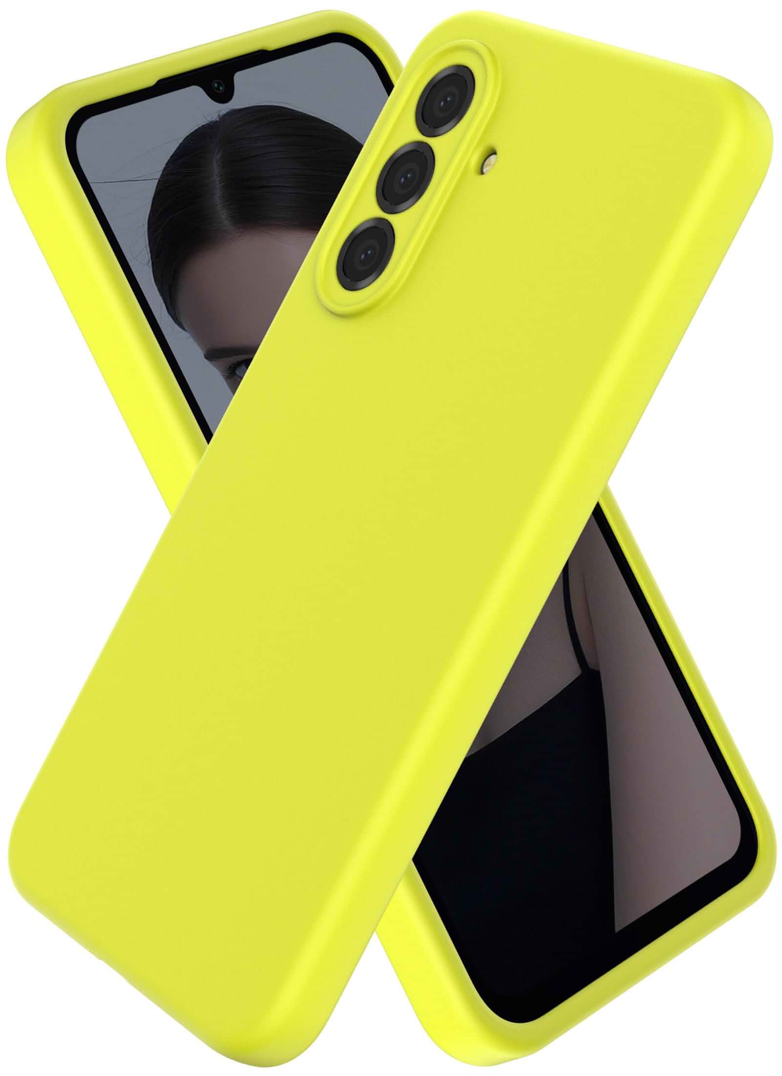 CUZMIGO Liquid Silicone Phone Case for Samsung Galaxy A26 5G, Neon Yellow Soft Liquid Silicone, Raised Camera Lens Protection, Multiple Neon Bright Colors, Microfiber Lining, Smooth Grip, Slim Fit