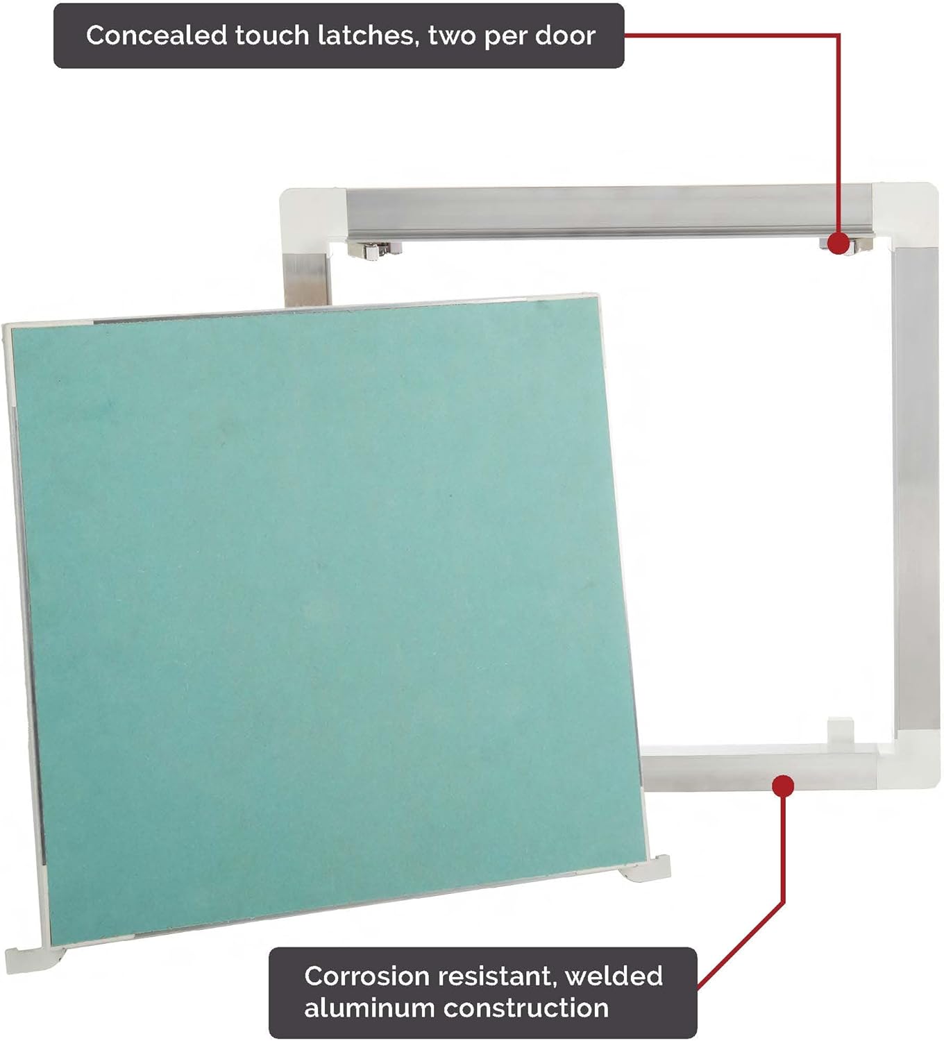 RGB AL 4014 Touch Latch Tile Access Door for Walls - Seamless, Concealed Design for Perfect Tile Integration - Sound Rated - Sound Trasmission Class (STC) 62 (1/2" Drywall) 12x12