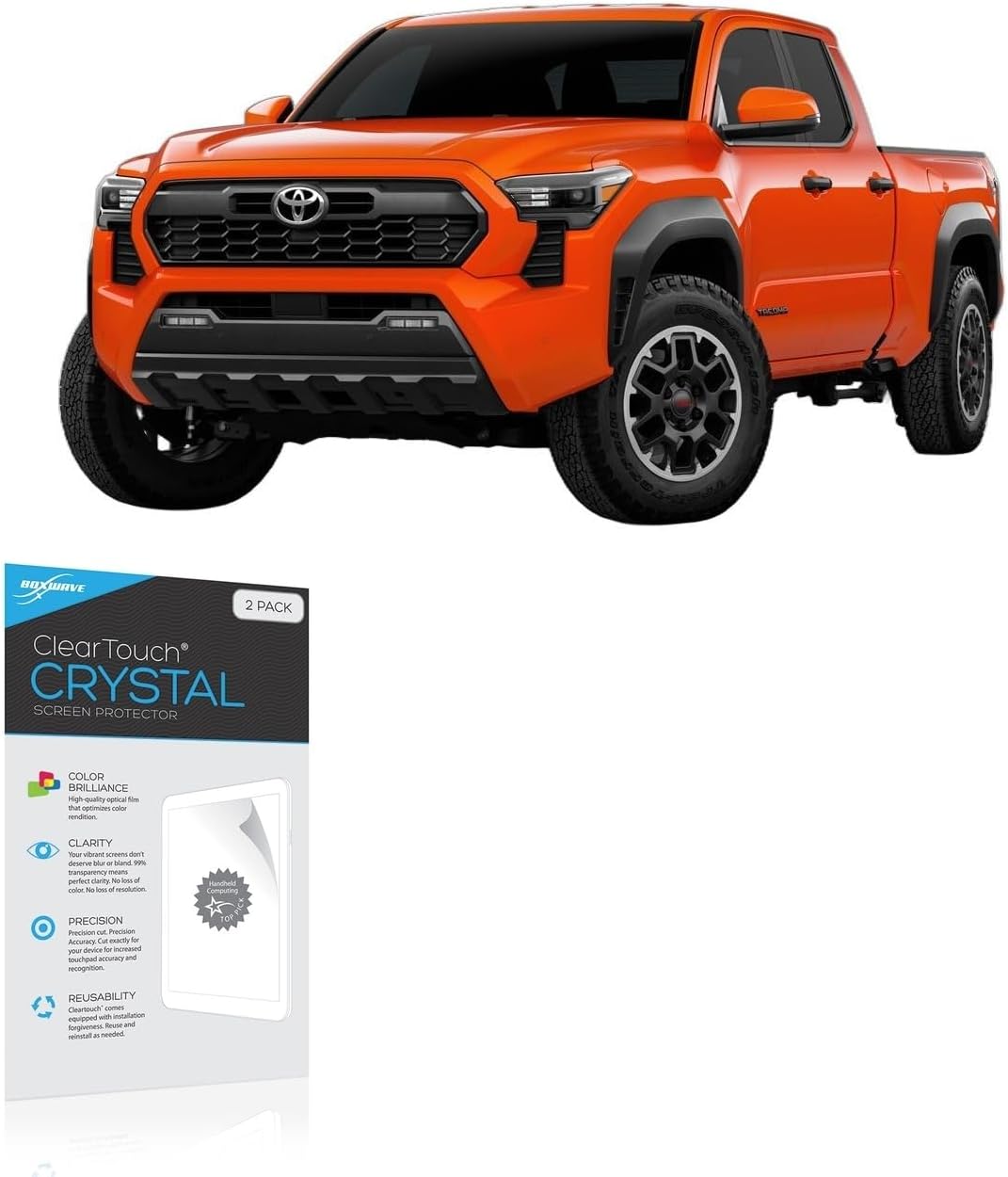 BoxWave Screen Protector Compatible with Toyota 2024 Tacoma Display (8 in) - ClearTouch Crystal (2-Pack), HD Film Skin - Shields from Scratches