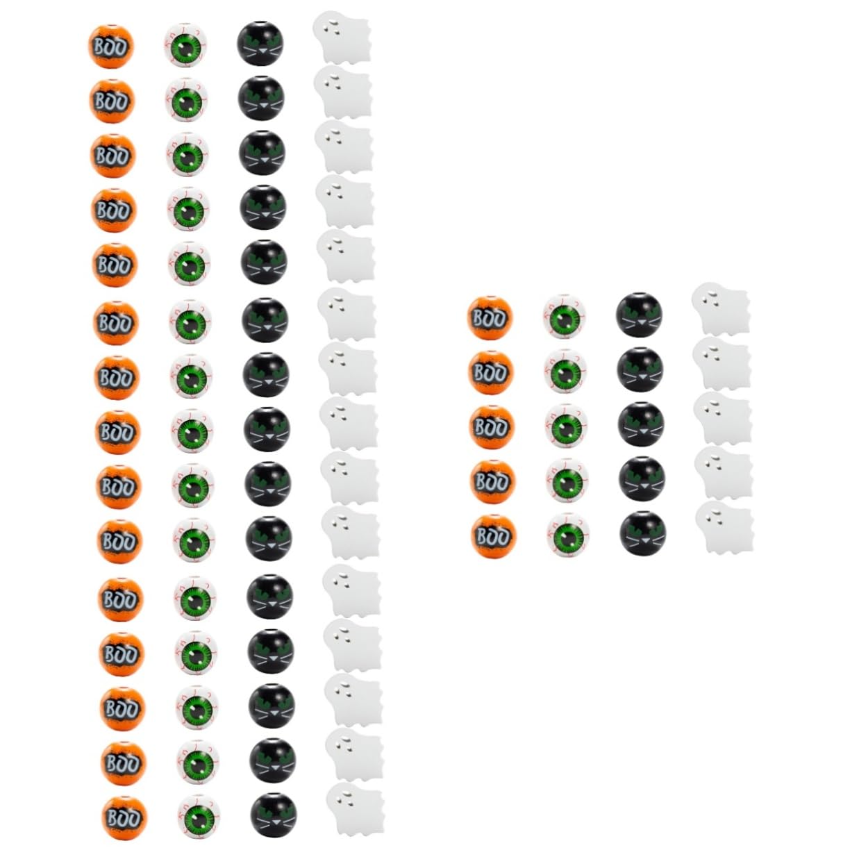 Perles Rondes en Bois Finition Lisse sans Éclat pour Collier Halloween DIY