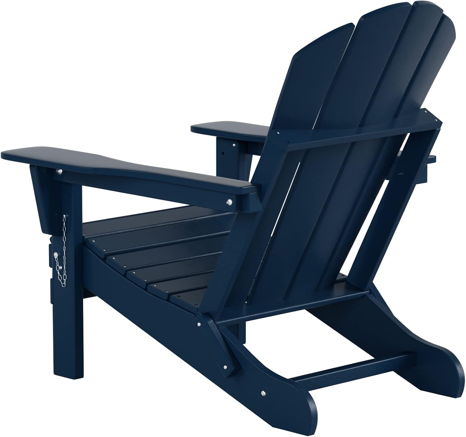 WO Home Furniture HDPE Adirondack Chair Ottoman Side Table Set 5 PCS for Patio Backyard Garden Porch Bon Fire (Navy Blue)