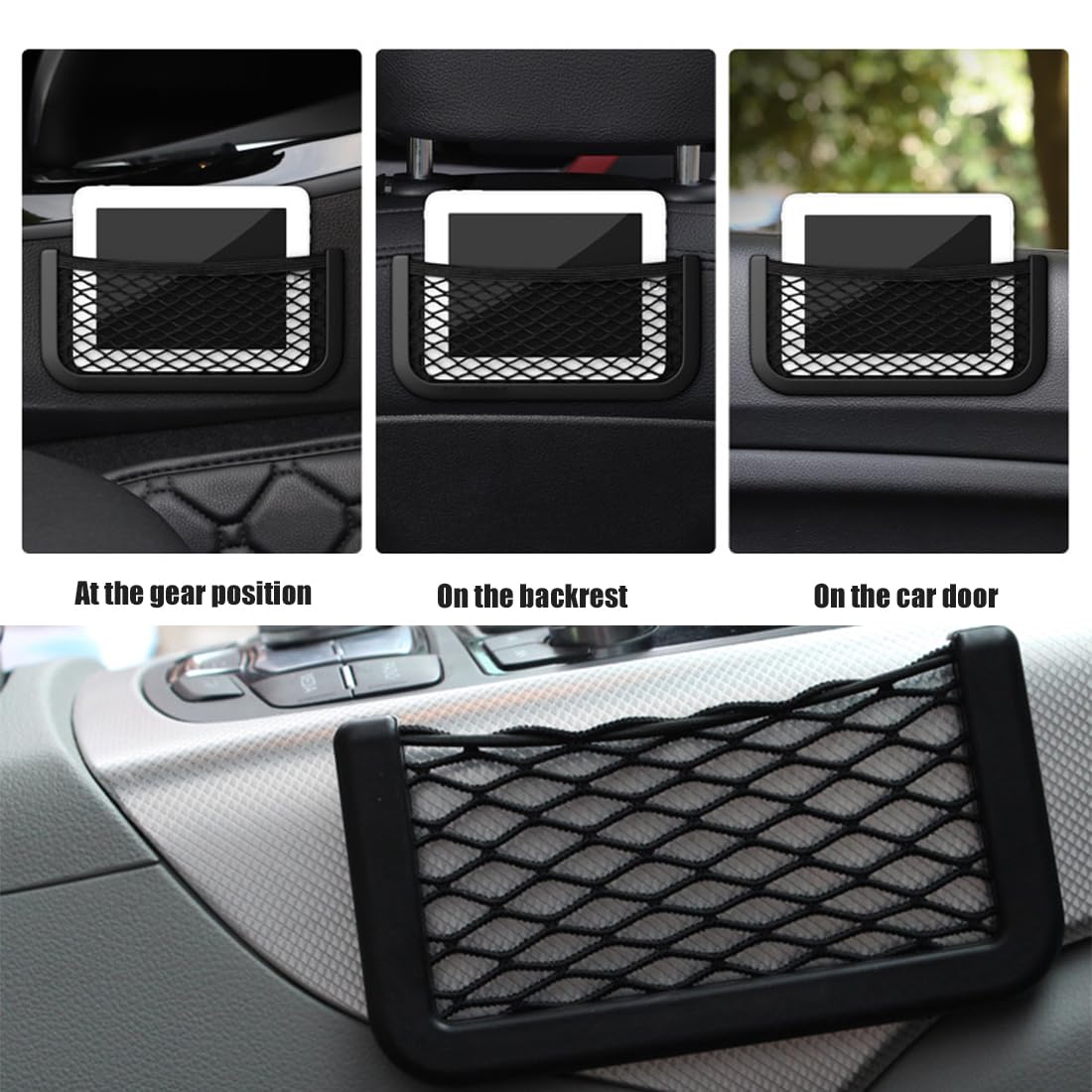 Rete Organizer Per Auto - Tasca Portaoggetti Autoadesiva 25.9x12.2cm - Foto 3