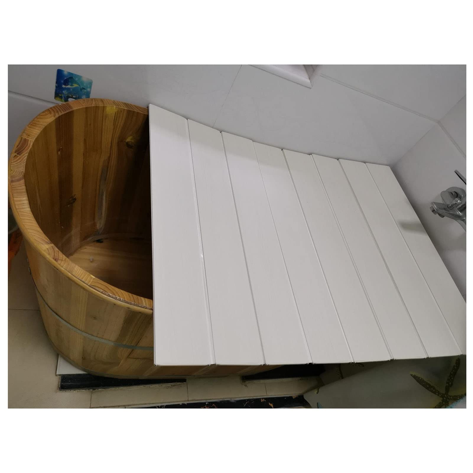 Składana tacka do wanny z tworzywa PVC, pokrywa wanny z żaluzją odporną na ciepło, pyłoszczelna, izolacyjna, grubość 0,6 cm (75 x 160 x 0,6 cm)