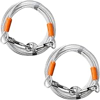 Vista 18 de BV Cable de Amarre para Perros de 30 Pies – Correa Resistente para Perros de hasta 125 Libras – Reflectante y Libre de Óxido con Clips Giratorios