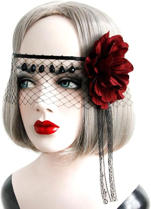 JJDreams Spitzenschleier Kopfbedeckung - Damen Mantilla Lace Blumen Schleier Schal & Stola