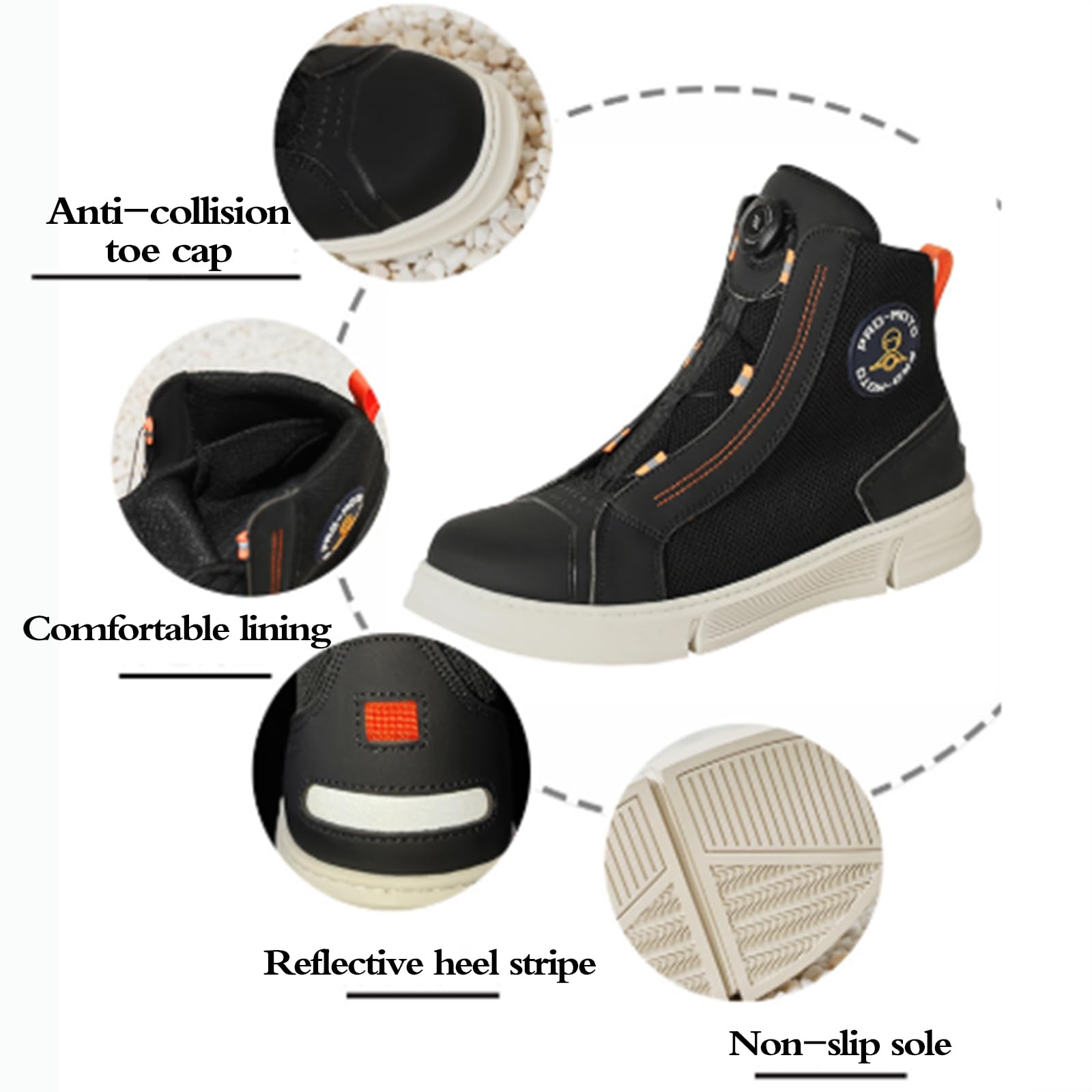 Scarpe Moto Uomo,Stivali Moto Uomo Touring,Sneaker Moto Traspiranti,Suola Antiscivolo,comodità,Si Adatta Bene alla Maggior Parte dei Pantaloni da Moto E alla Giacca