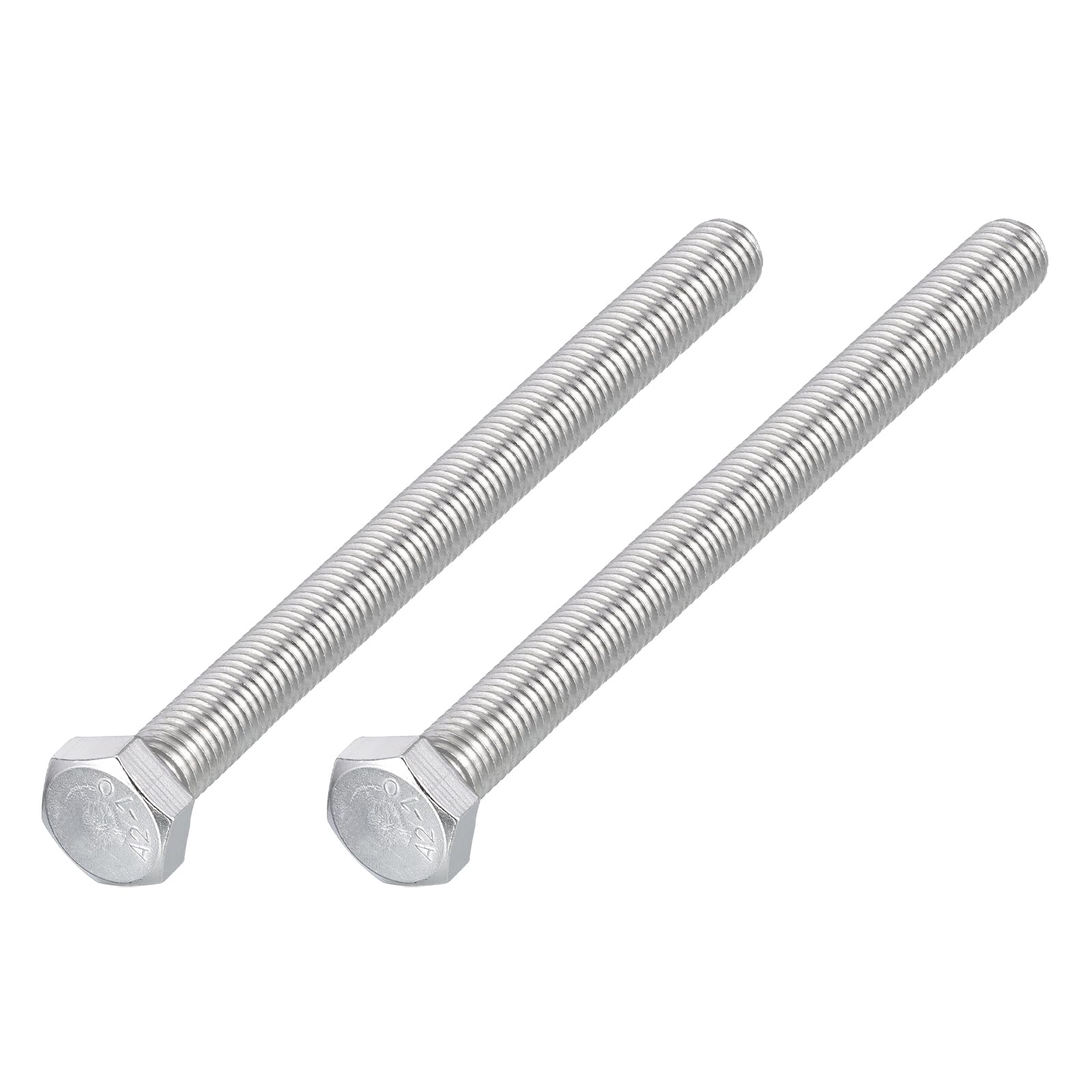 METALLIXITY Hex Bolts (M12-1.75x150mm) 2Pcs, 304 Stainless Steel Coarse Fully Threaded Hex Head Screw Bolt Machine Screws