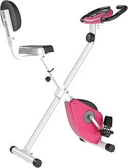 HOMCOM Folding Exercise Bike, Fitness Bicycle Indoor Trainer, 8-Level Magnetic Resistance Adjustable, with LCD Monitor, Pulse Sensor