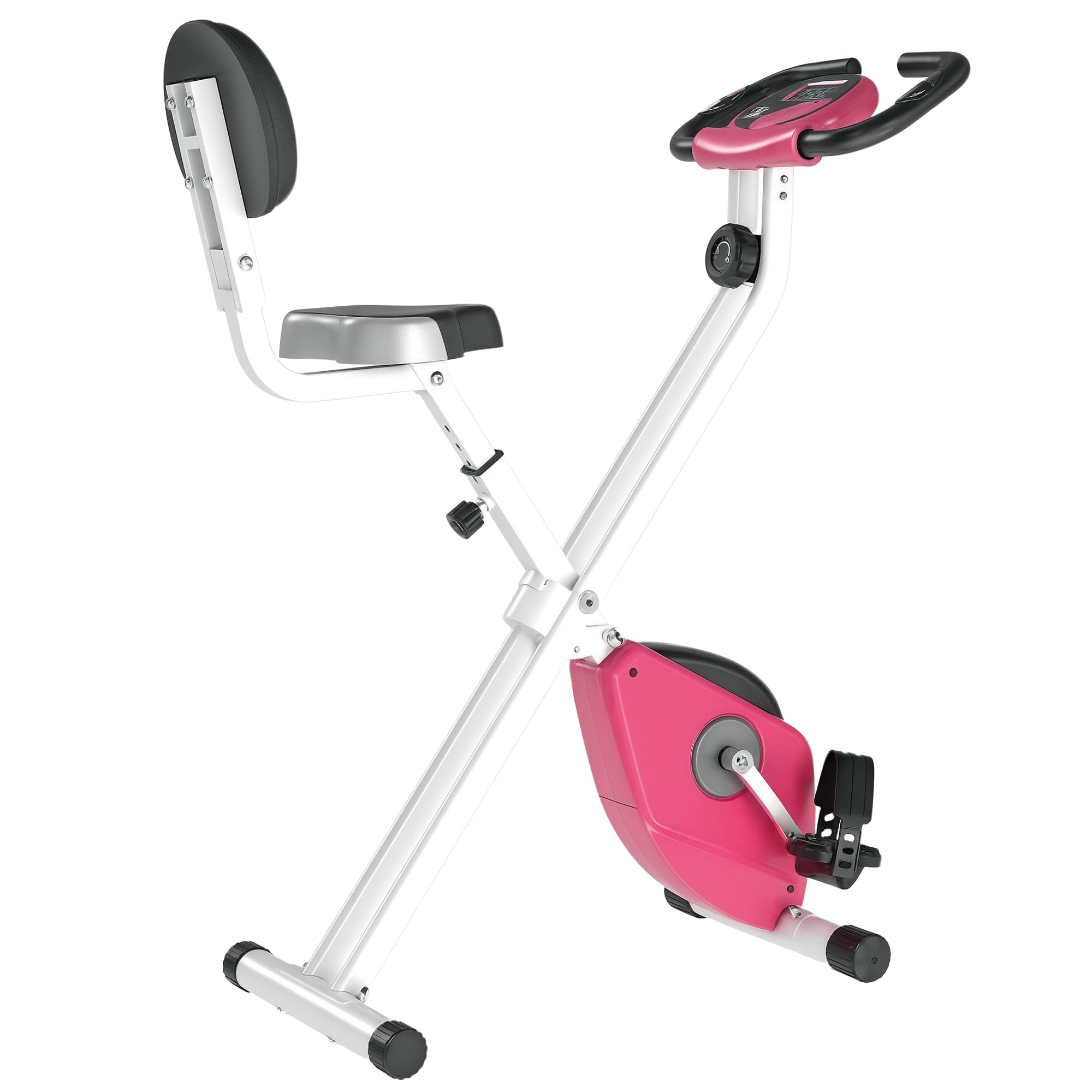 HOMCOM Folding Exercise Bike, Fitness Bicycle Indoor Trainer, 8-Level Magnetic Resistance Adjustable, with LCD Monitor, Pulse Sensor