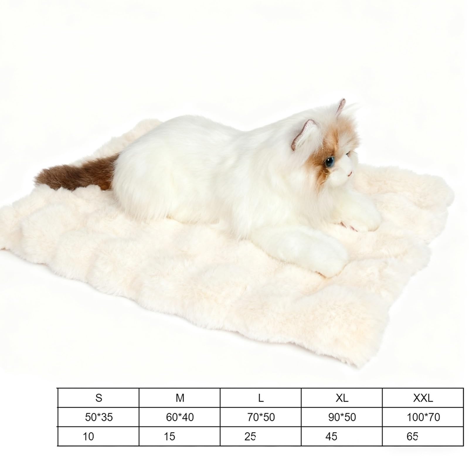 Alfombrilla cálida para arena para gatos y manta para dormir, cama suave para gatos y perros (2XL, caqui)