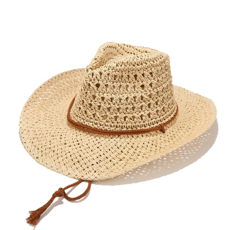 Cappello da uomo, cappello di paglia estivo, cappello da spiaggia, cappello di protezione solare per gli uomini, cappello da sole alla moda per spiaggia all'aperto