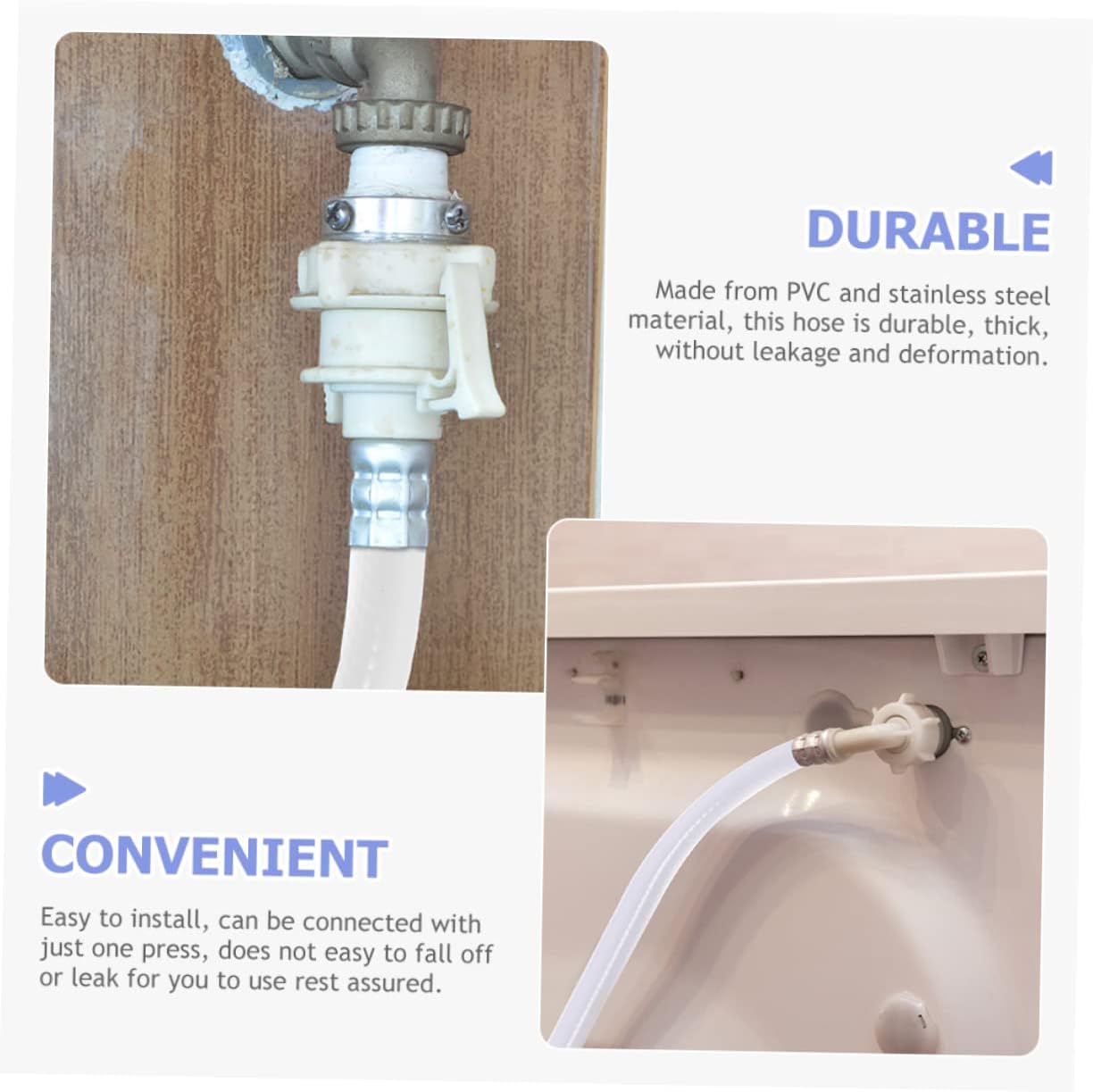Generic 2pcs Water Inlet Hose for Washing Machines Flexible and Easy Installation Leak Connection for Automatic Washers