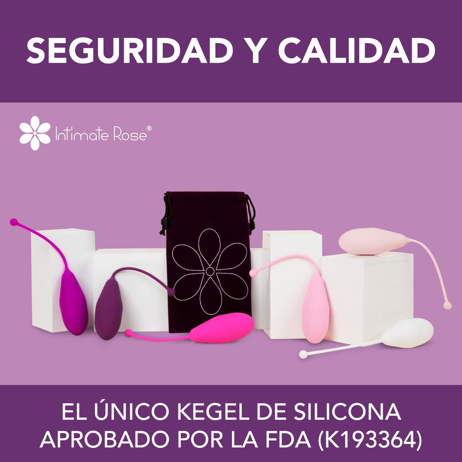 Intimate Rose - Pesas para Ejercicios Kegel de Intimate Rose - Control de la Vejiga y Ejercicios del Suelo Pélvico Silicio de próxima generación Rosa