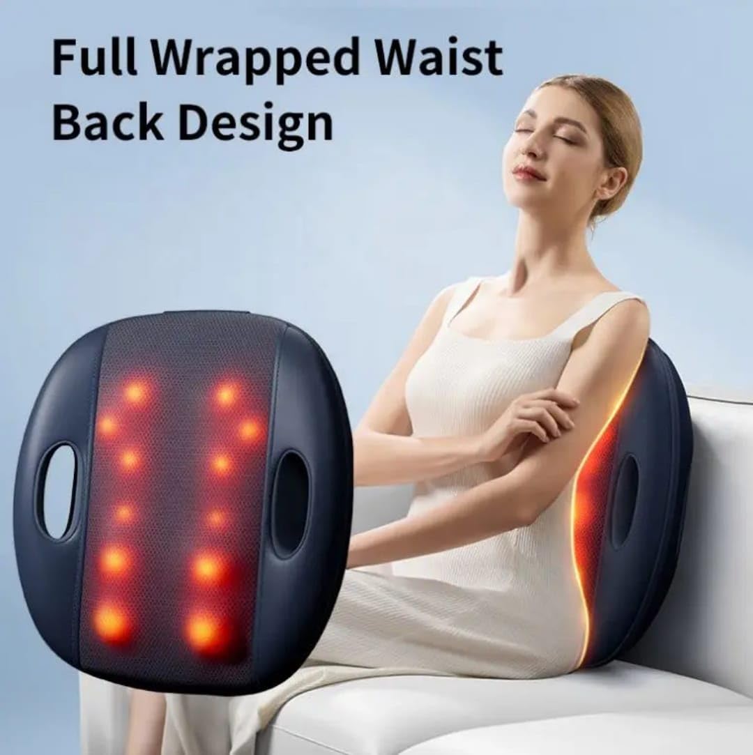 NIVKART Corded Electric NIV09 Shiatsu Back, Neck, Calf, Thigh 12 Ball Multifunction Massage Cushion Machine for Car, Home & Office Use Car Adapter & Electric Adapter Inclusive NIVKART Corded Electric NIV09 Shiatsu Back, Neck, Calf, Thigh 12 Ball Multifunction Massage Cushion Machine for Car, Home & Office Use Car Adapter & Electric Adapter Inclusive