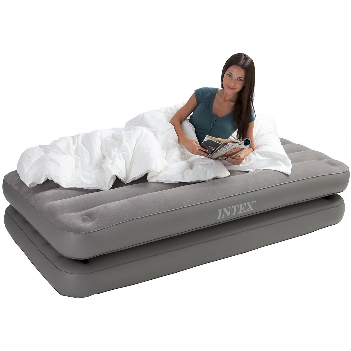 Intex Podwójny materac dmuchany 2 w 1