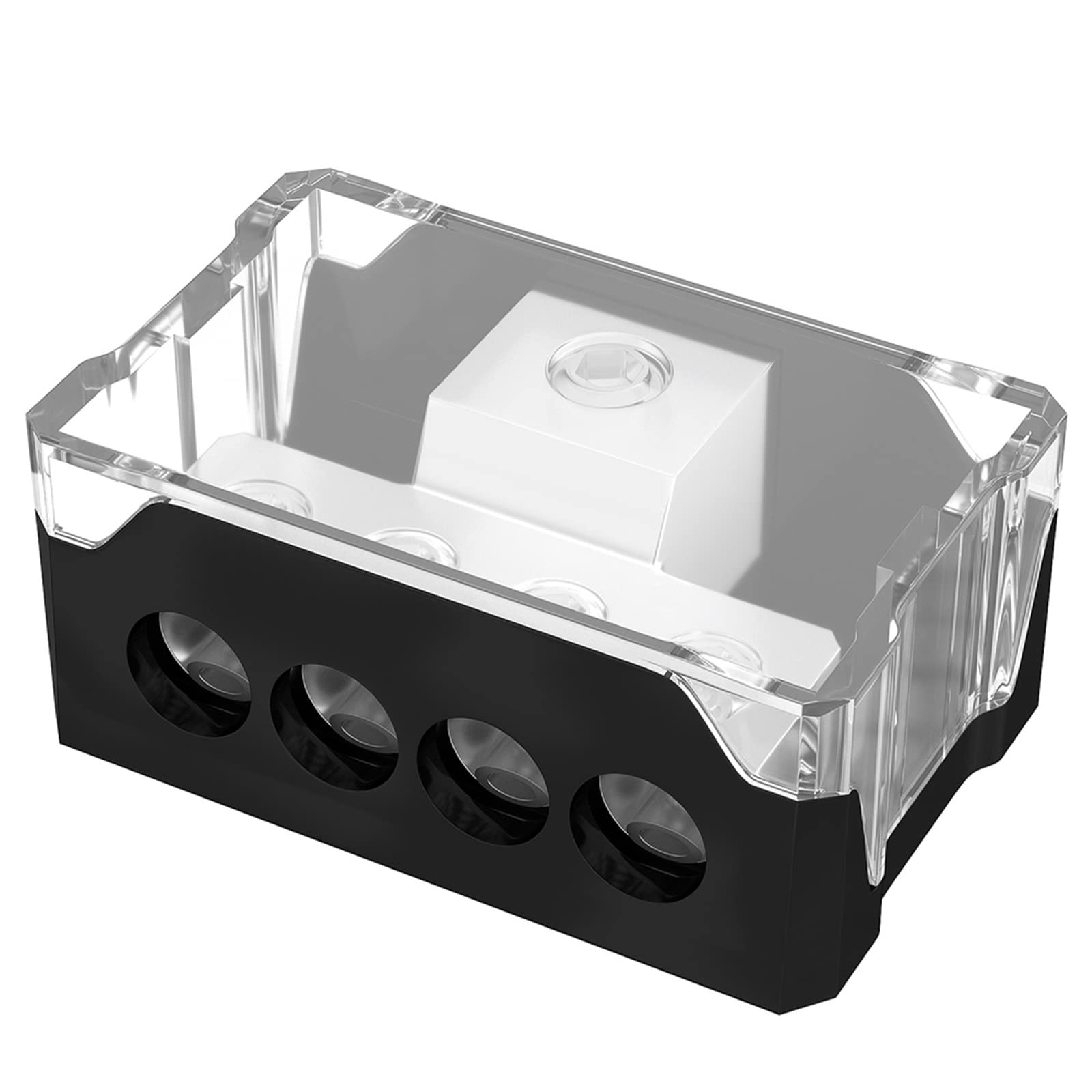 Distribuidor de tierra de audio de 4 vías con entradas de calibre 0 2 4 AWG y salidas de 4 8 10
