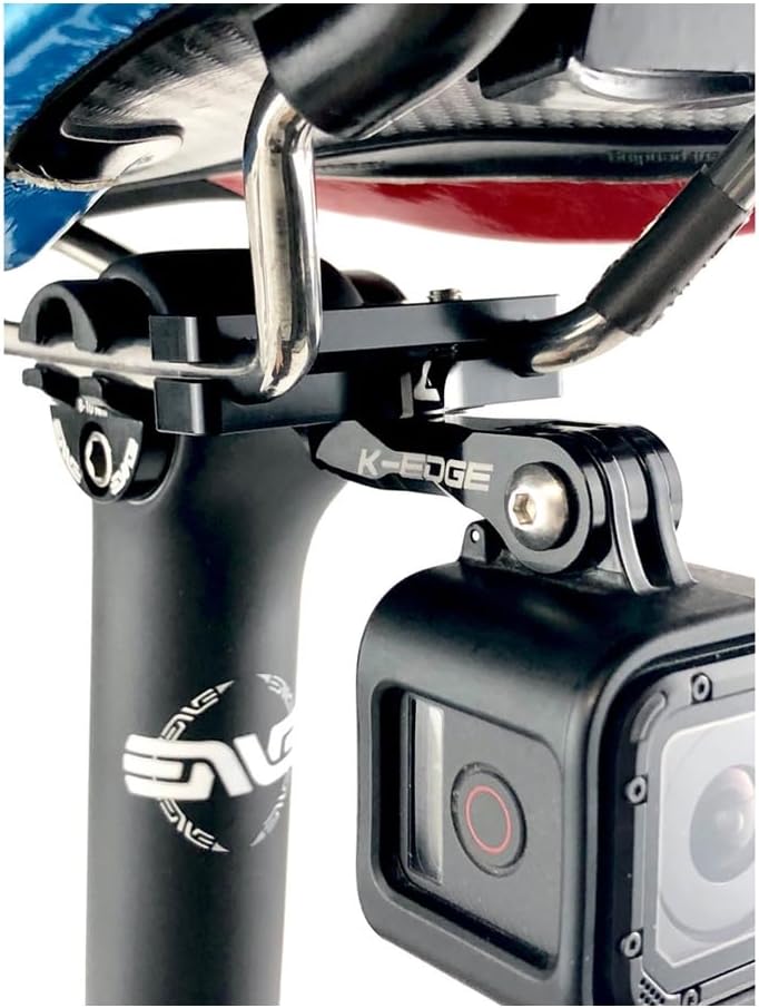 K-Edge | Go Big Saddle Rail Mount | for GoPro, Garmin and Shimano Cameras | Black Anodize