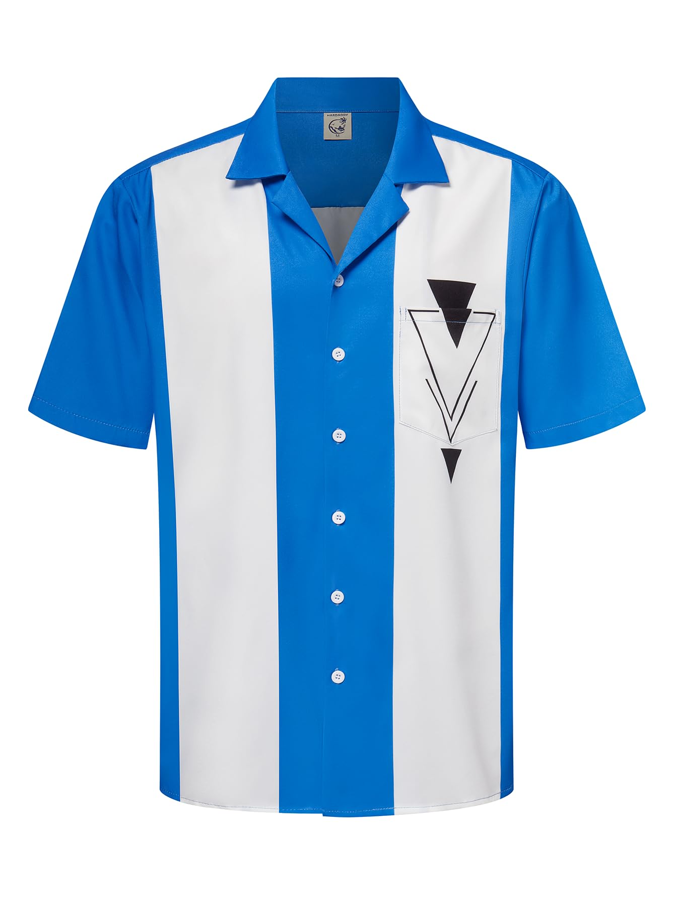 Hardaddy Men's Camp Collar Retro Vintage Bowling Button Down Shirt with Pocket Casual Short Sleeve Beach Shirts Summer