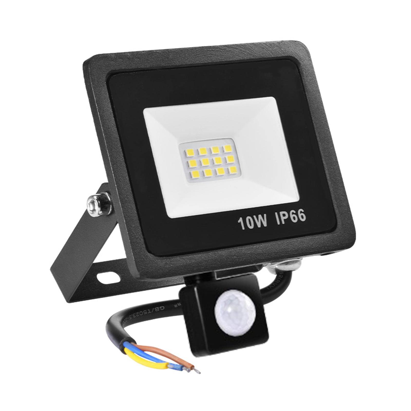 EUBEISAQI Security Lights Outdoor with IR Remote Control, PIR Motion Sensor, 6500K Cool White LED Floodlights, IP66 Waterproof Wall Light for Garden, Backyard, Garage, Doorways