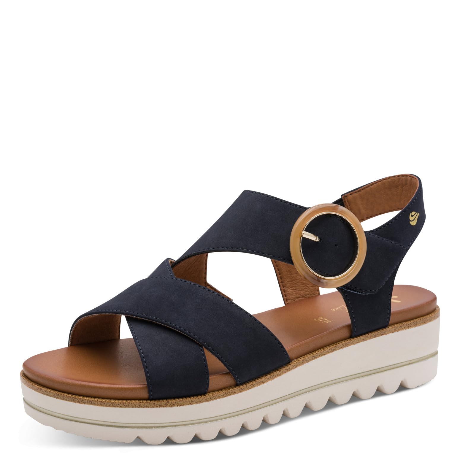 Jana Women's Wedge/Plat Sand Vegan Wedge Sandals, Navy, 39 EU