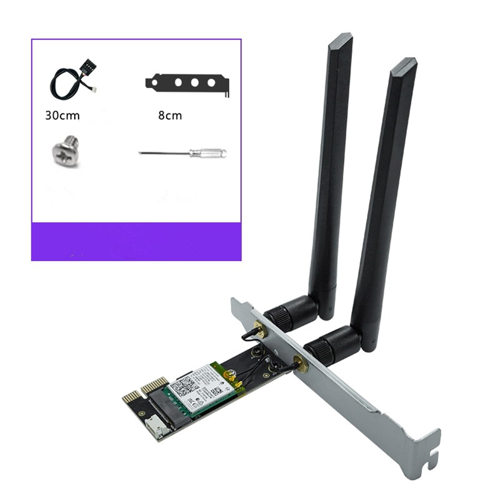 Carte sans fil (WiFi) PCIe WiFi 6E, Bluetooth 5.3, pour puce Intel AX210, Tri-bandes (6 GHz/5,8 GHz/2,4 GHz), pour Win 11/10 64 bits