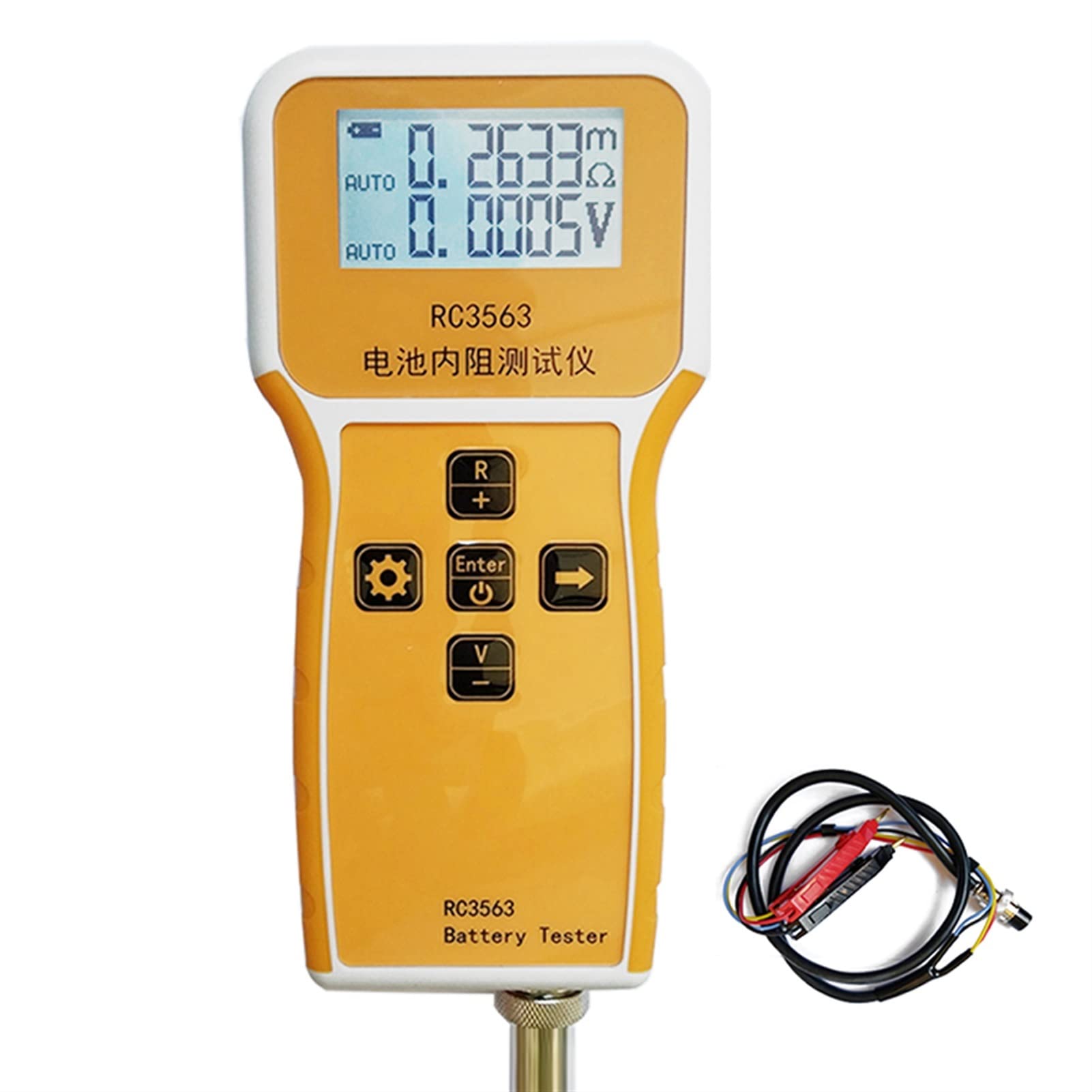 BASSFLY Sonda de Alta Gama RC3563 Detector de Resistencia Interna de Alta precisión Verdadero de Cuatro Cables C.A. Probador de batería de Coches de Litio de Litio de Litio(Tester Probe)