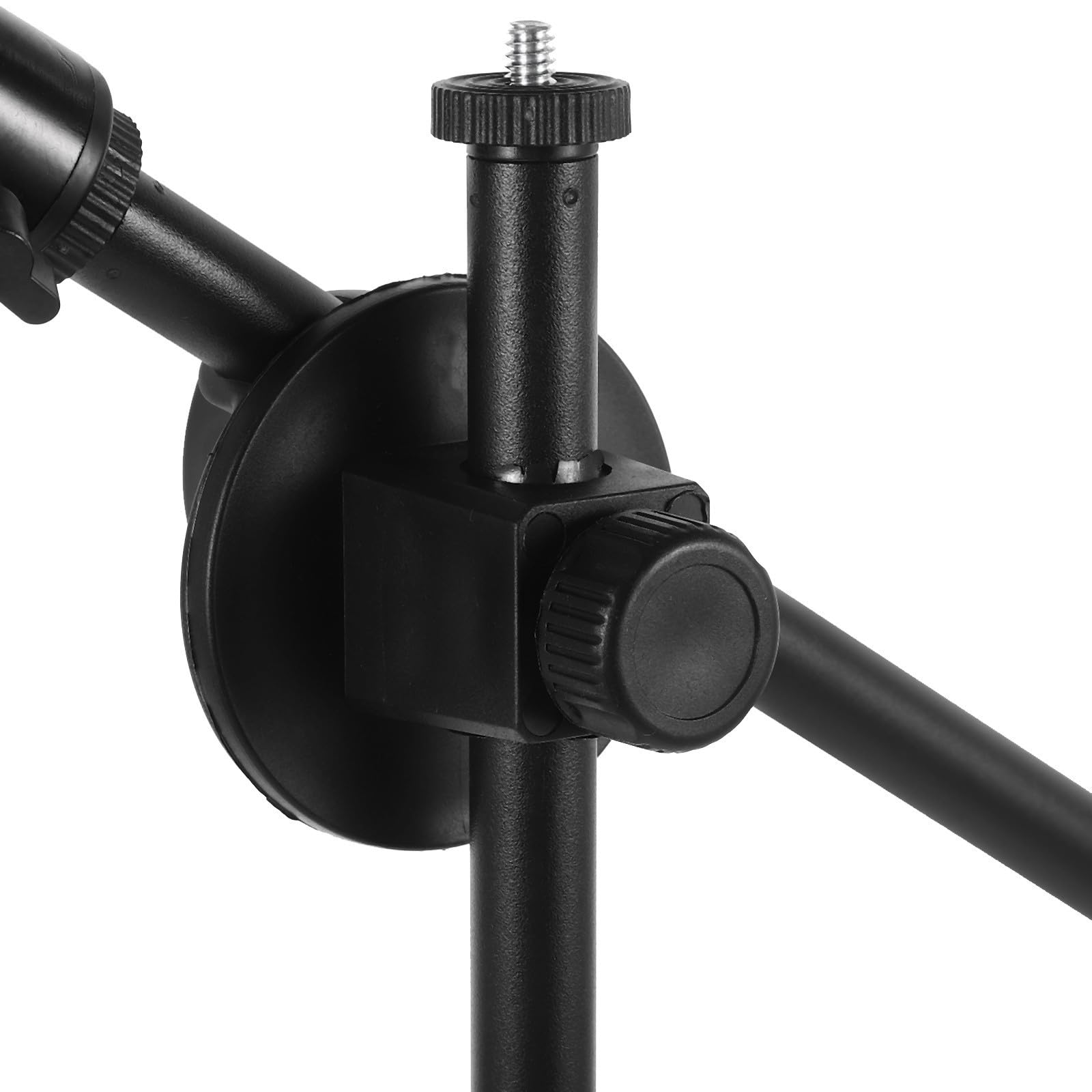 Soporte de Teléfono para Escritorio Soporte de Cámara Superior de Abs y Metal Negro Rotación 360° y Cabezal Trípode, para Móvil y Cámara, Uñas, Dibujo y Fotografía en Casa