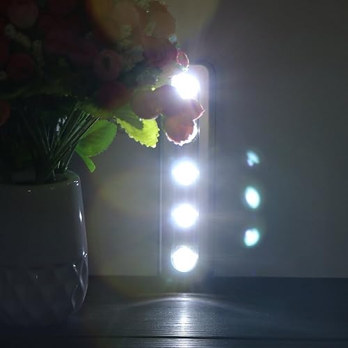 Miniatura 9 de Paquete de 4, 5 luces LED táctiles táctiles, funciona con pilas, luz nocturna para armarios, armarios, armarios, pasillo, escaleras, áticos,