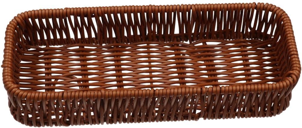 Wicker Bread Basket, Rattan Serving Tray, Woven Cutlery Basket for Living Room Organizing Tabletop Bathroom Kitchen Counter